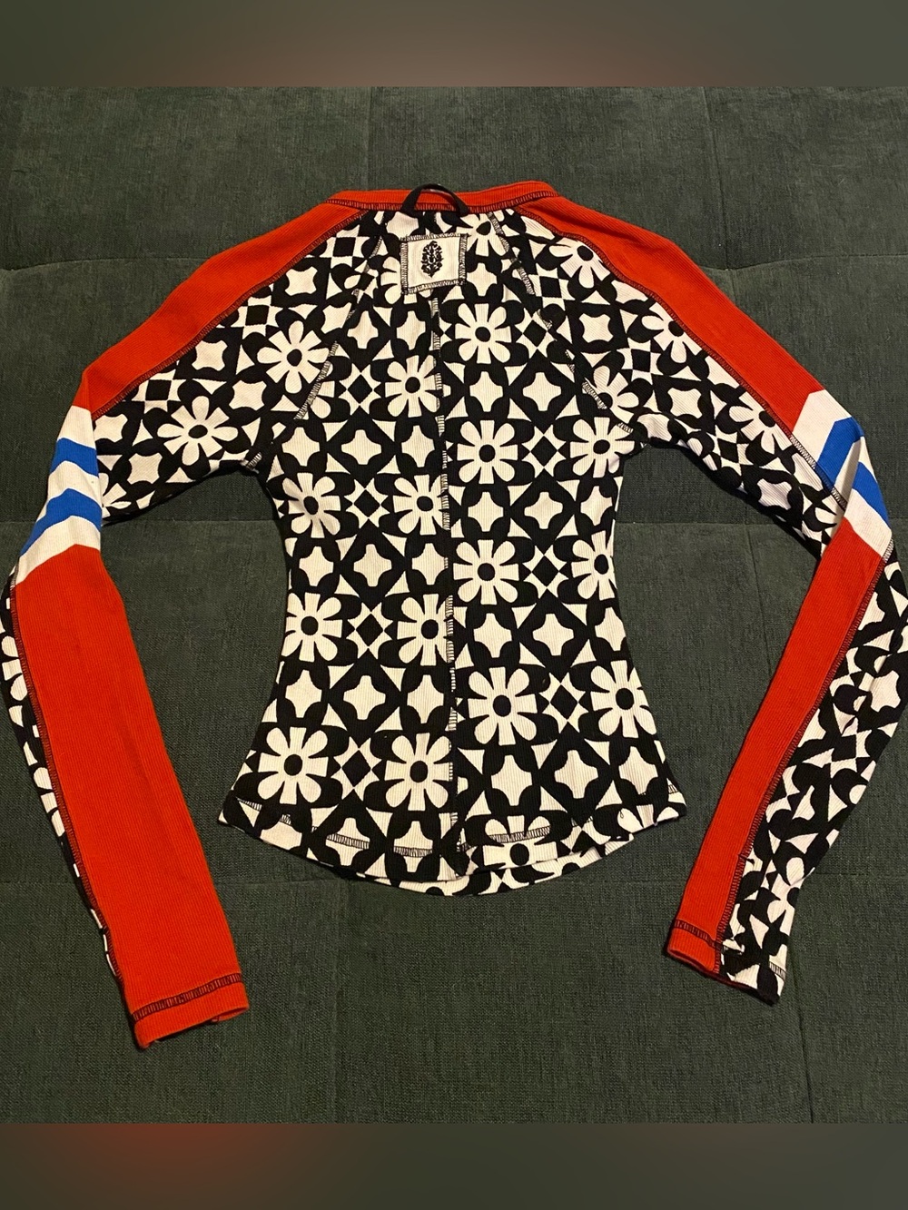 Free People Movement kick off print Henley top